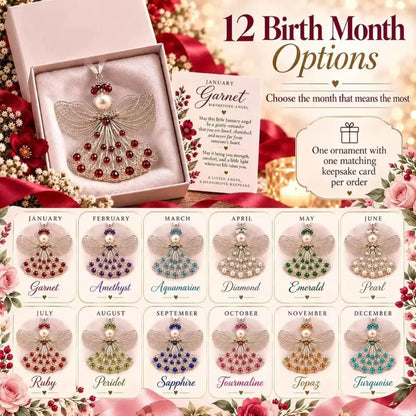 Birthstone angel ornaments available in 12 meaningful color options