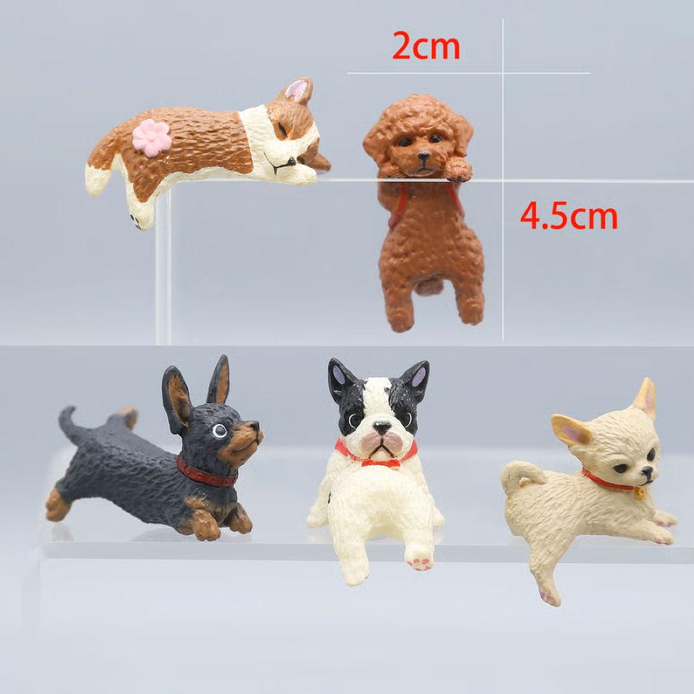 Hand-Painted Mini Cat Desk Figurines - Set of 5 Cute Cartoon Kitty Companions