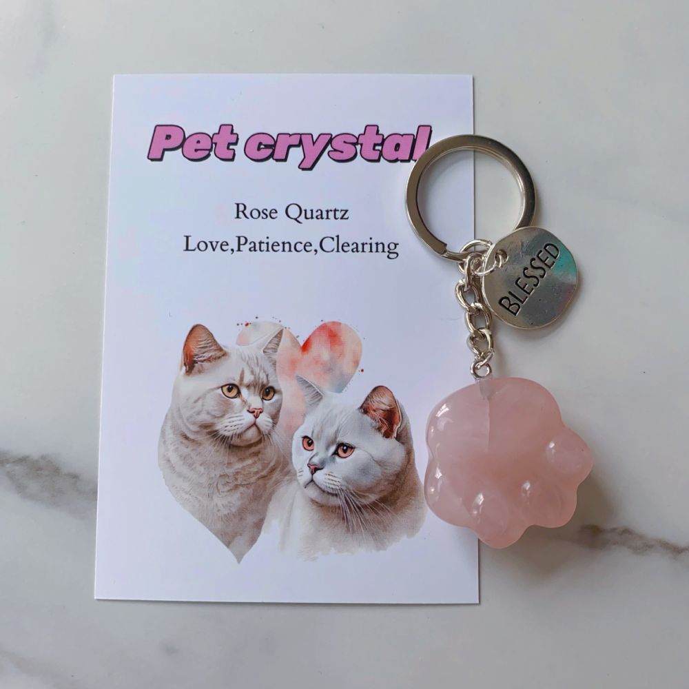 Pet Crystal Charm Keychain – Emotional Support Gift