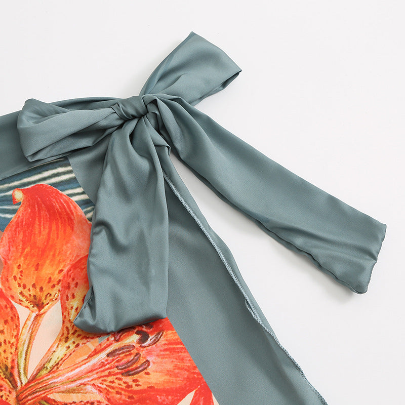 Resort Print One Piece Bikini - F381