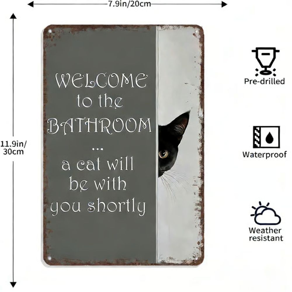 Vintage Black & White Humor Metal Sign - BW005