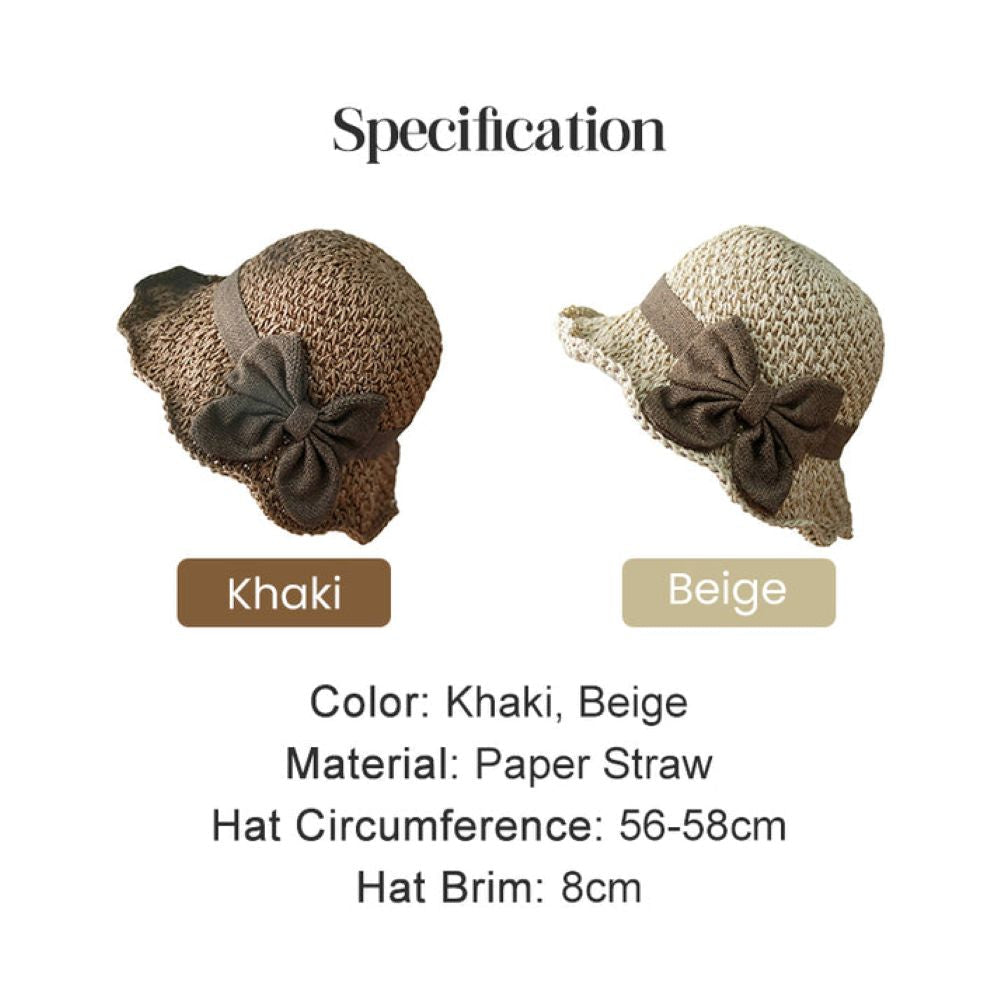 Elegant Woven Straw Sun Hat With Bow