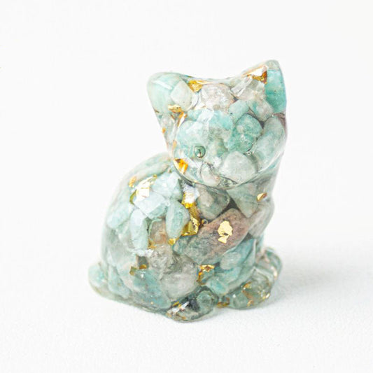 Amazonyte - Handmade Natural Crystal Gemstone Sitting Cat