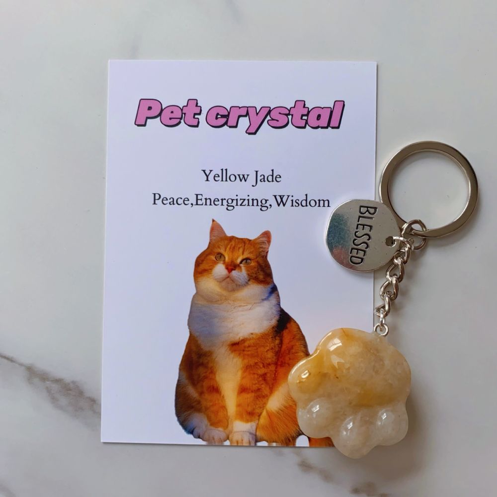 Pet Crystal Charm Keychain – Emotional Support Gift