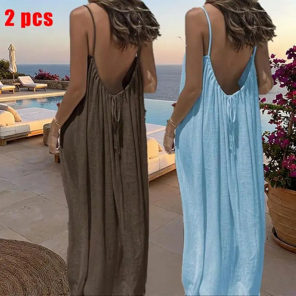 Women's Sleeveless Cami Lounge Dress – Soft Maxi Nightgown For Sleeping & Lounging