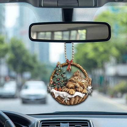 Yorkshire Terrier In Mini Basket Ornament - MB014
