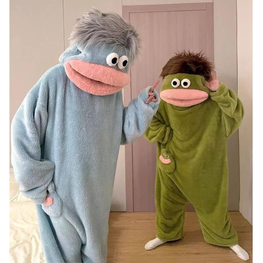 Funny Monster Hooded Fleece Robe for Adults