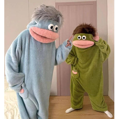Funny Monster Hooded Fleece Robe for Adults
