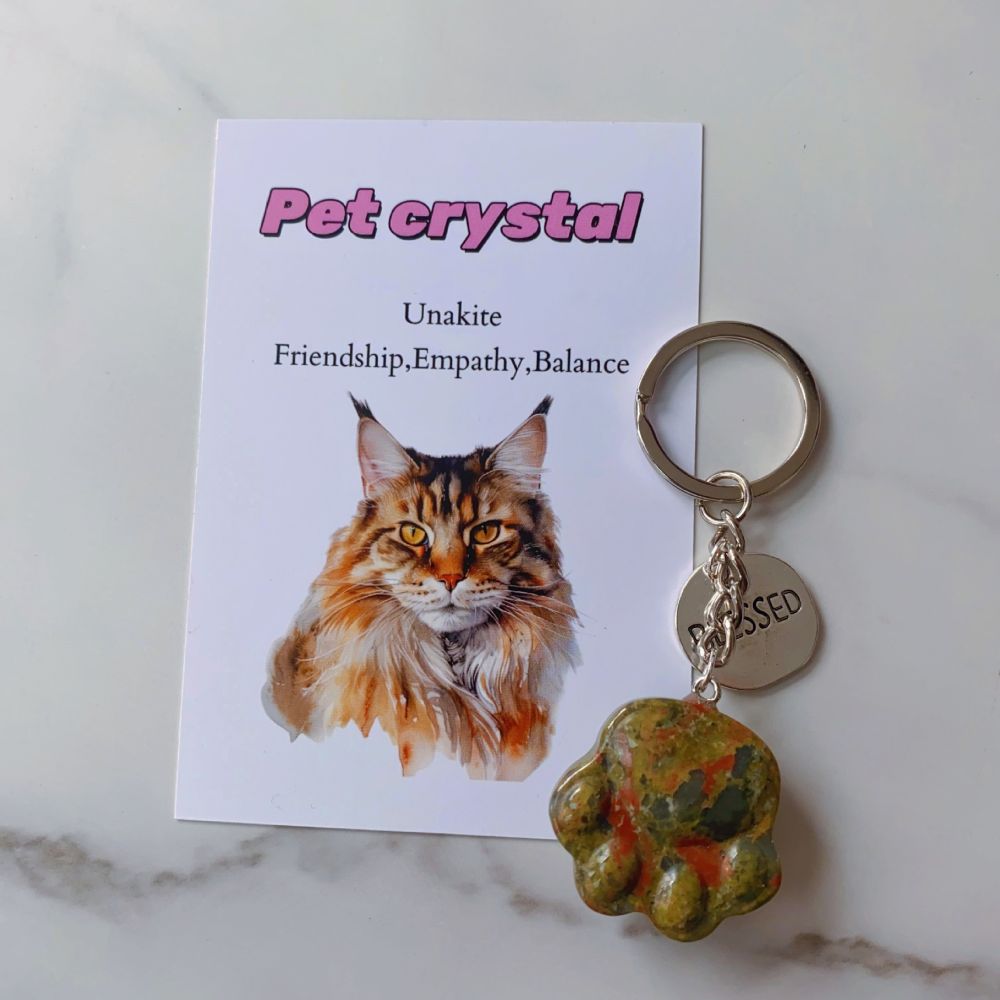 Pet Crystal Charm Keychain – Emotional Support Gift