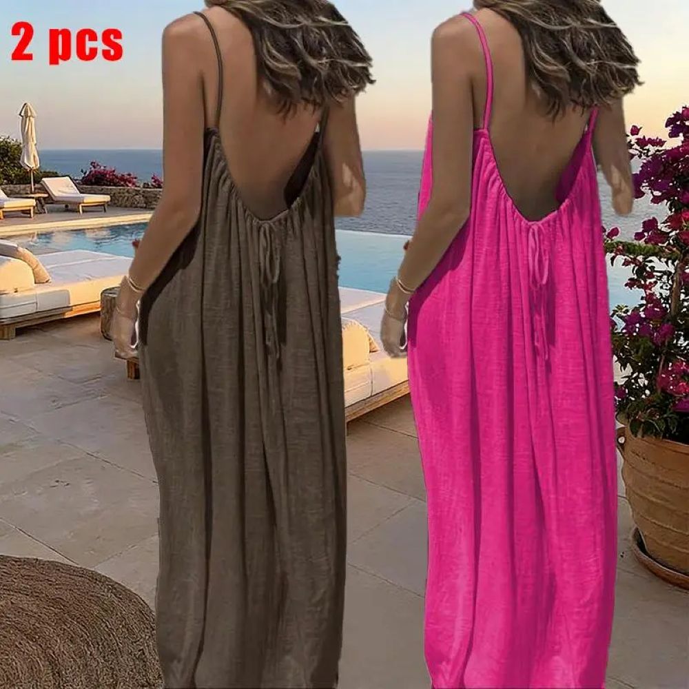 Women's Sleeveless Cami Lounge Dress – Soft Maxi Nightgown For Sleeping & Lounging