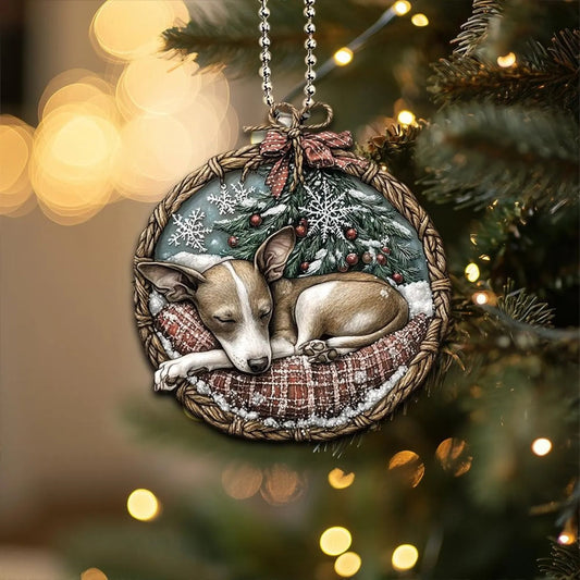 Italian Greyhound In Mini Basket Ornament - MB015