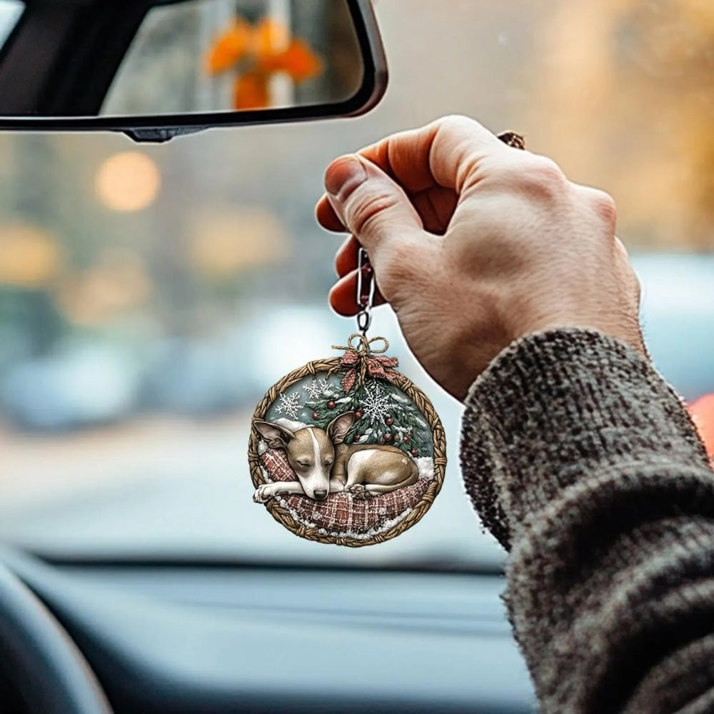 Italian Greyhound In Mini Basket Ornament - MB015