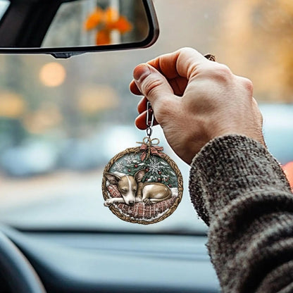 Italian Greyhound In Mini Basket Ornament - MB015