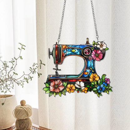 Cute Sewing Machine Suncatcher Ornament