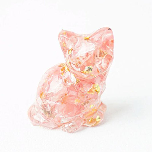 Pink Opal - Handmade Natural Crystal Gemstone Sitting Cat