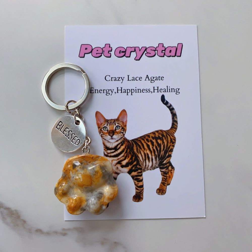 Pet Crystal Charm Keychain – Emotional Support Gift