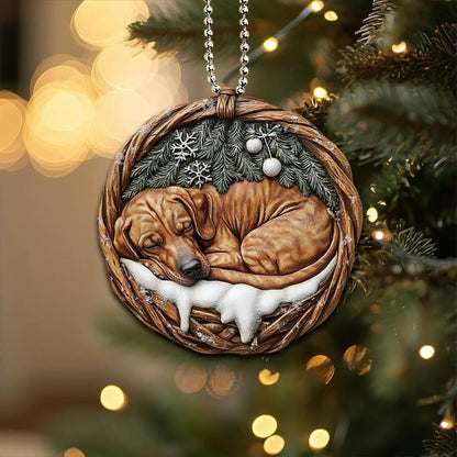 Rhodesian Ridgeback In Mini Basket Ornament - MB016