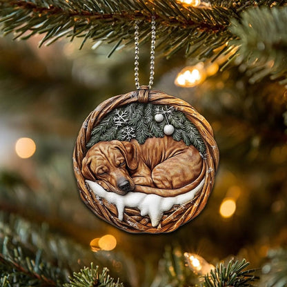 Rhodesian Ridgeback In Mini Basket Ornament - MB016