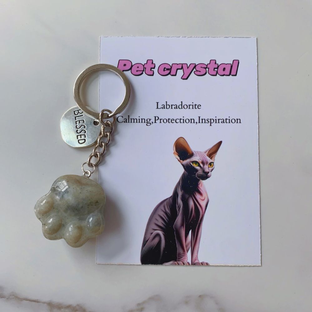 Pet Crystal Charm Keychain – Emotional Support Gift