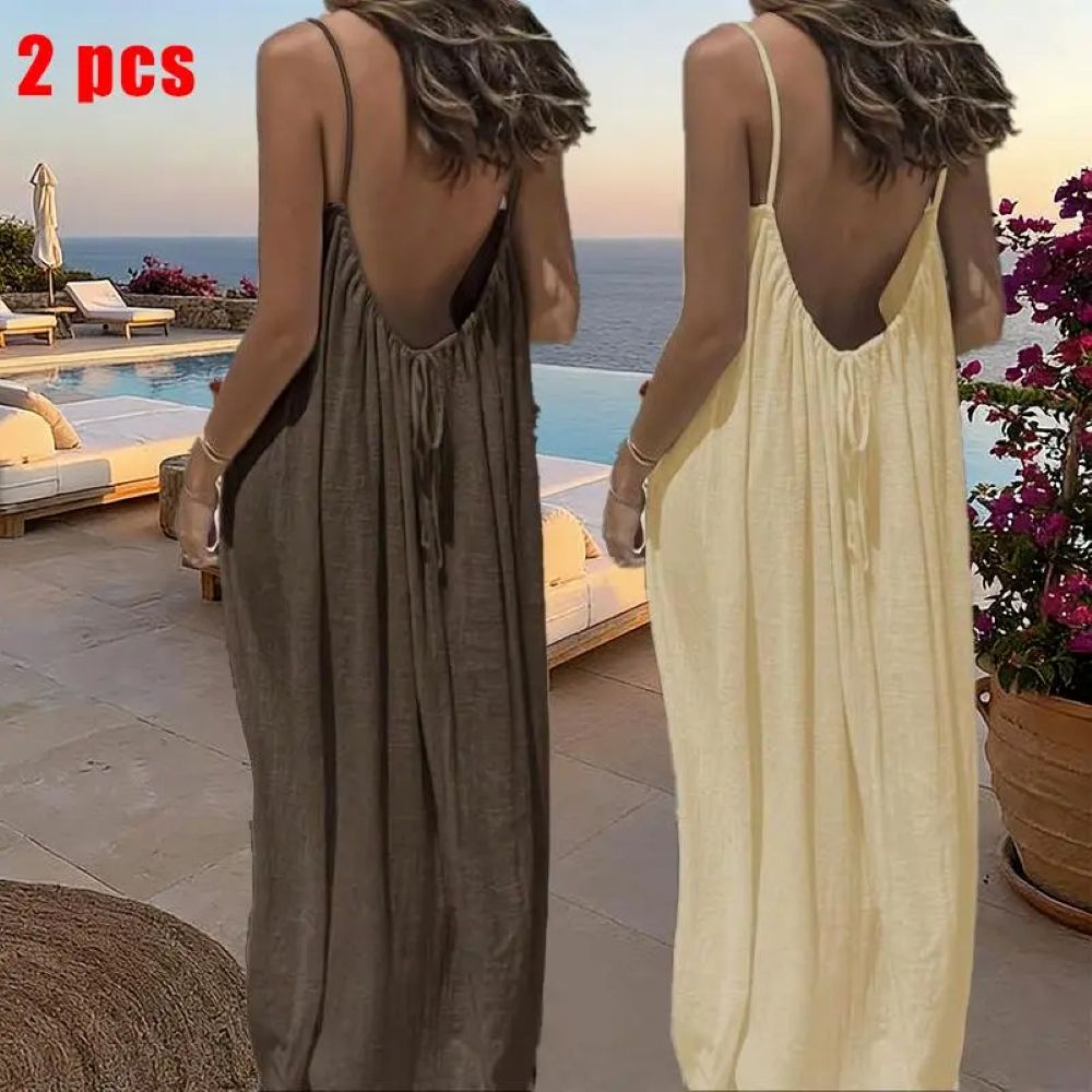 Women's Sleeveless Cami Lounge Dress – Soft Maxi Nightgown For Sleeping & Lounging
