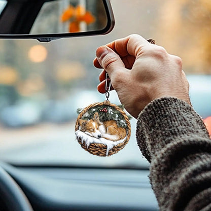 Rough Collie In Mini Basket Ornament - MB017