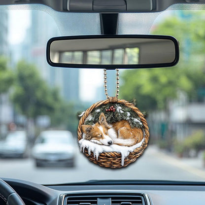 Rough Collie In Mini Basket Ornament - MB017