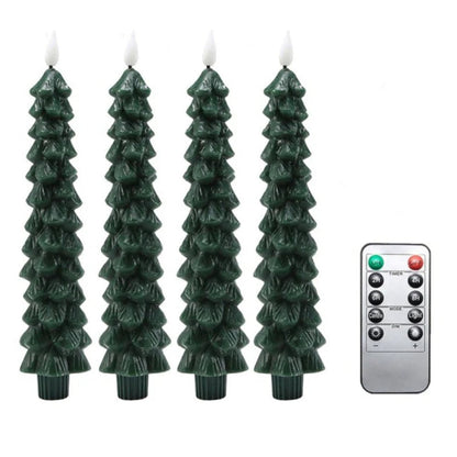 Christmas Tree LED Taper Candles Flickering with Remote Timer🎄