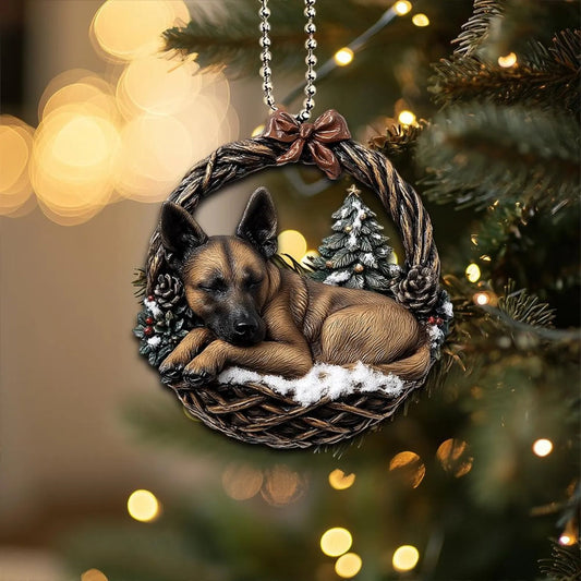 Belgian Malinois In Mini Basket Ornament - MB018