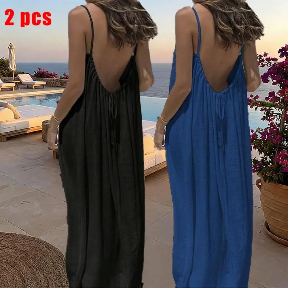 Women's Sleeveless Cami Lounge Dress – Soft Maxi Nightgown For Sleeping & Lounging
