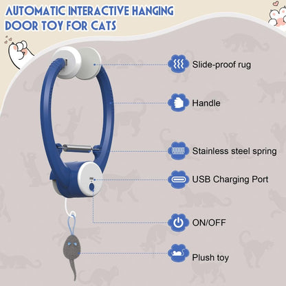 Door Hanging Interactive Pet Toy – Automatic Swing & Bounce Tease