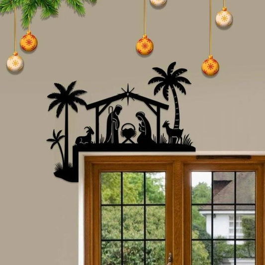 Metal Nativity Scene Door Topper - NS004