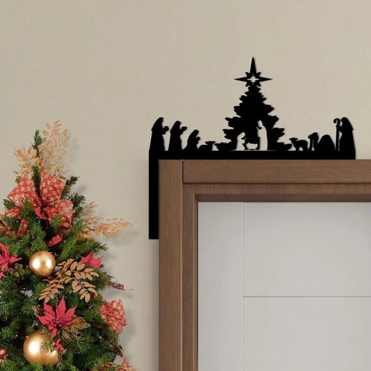 Metal Nativity Scene Door Topper - NS005