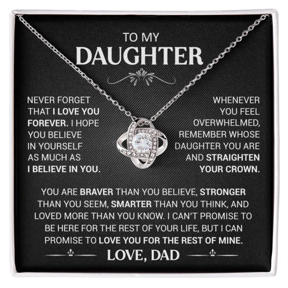 To My Daughter - Love Knot Necklace - Card148