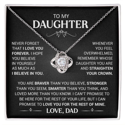To My Daughter - Love Knot Necklace - Card148