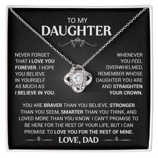 To My Daughter - Love Knot Necklace - Card148