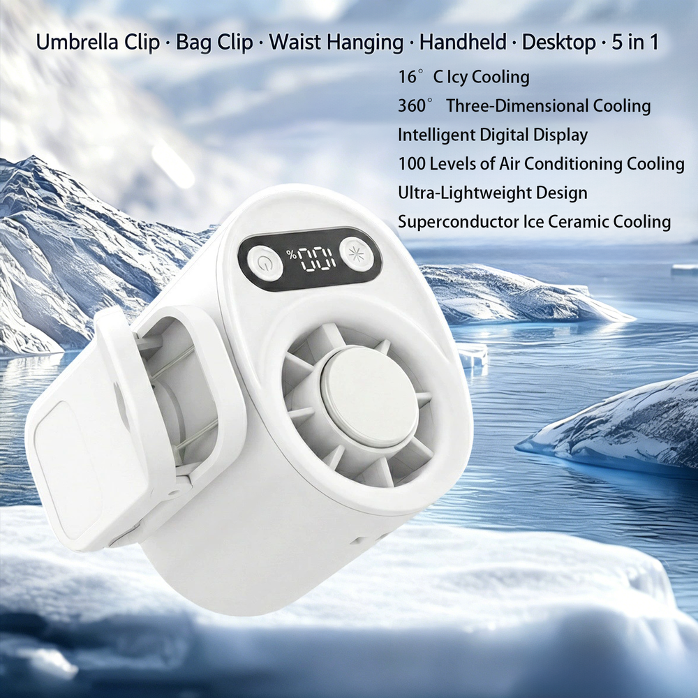 Portable Cooling Clip-On Fan - Rechargeable Clip Fan