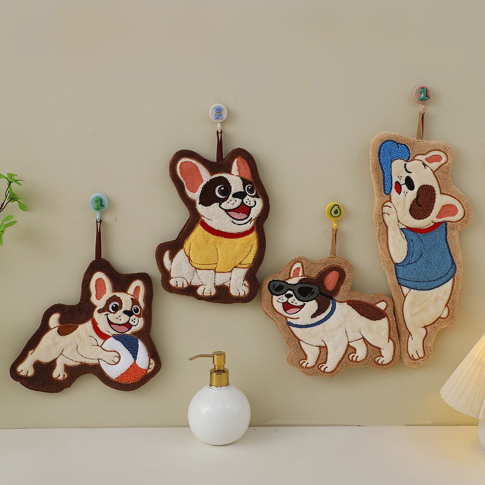 Adorable Dog Hand Towels - Sleeping French Bulldog