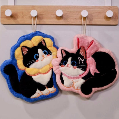 Adorable Cat Hand Towels - Pink Bow Cat