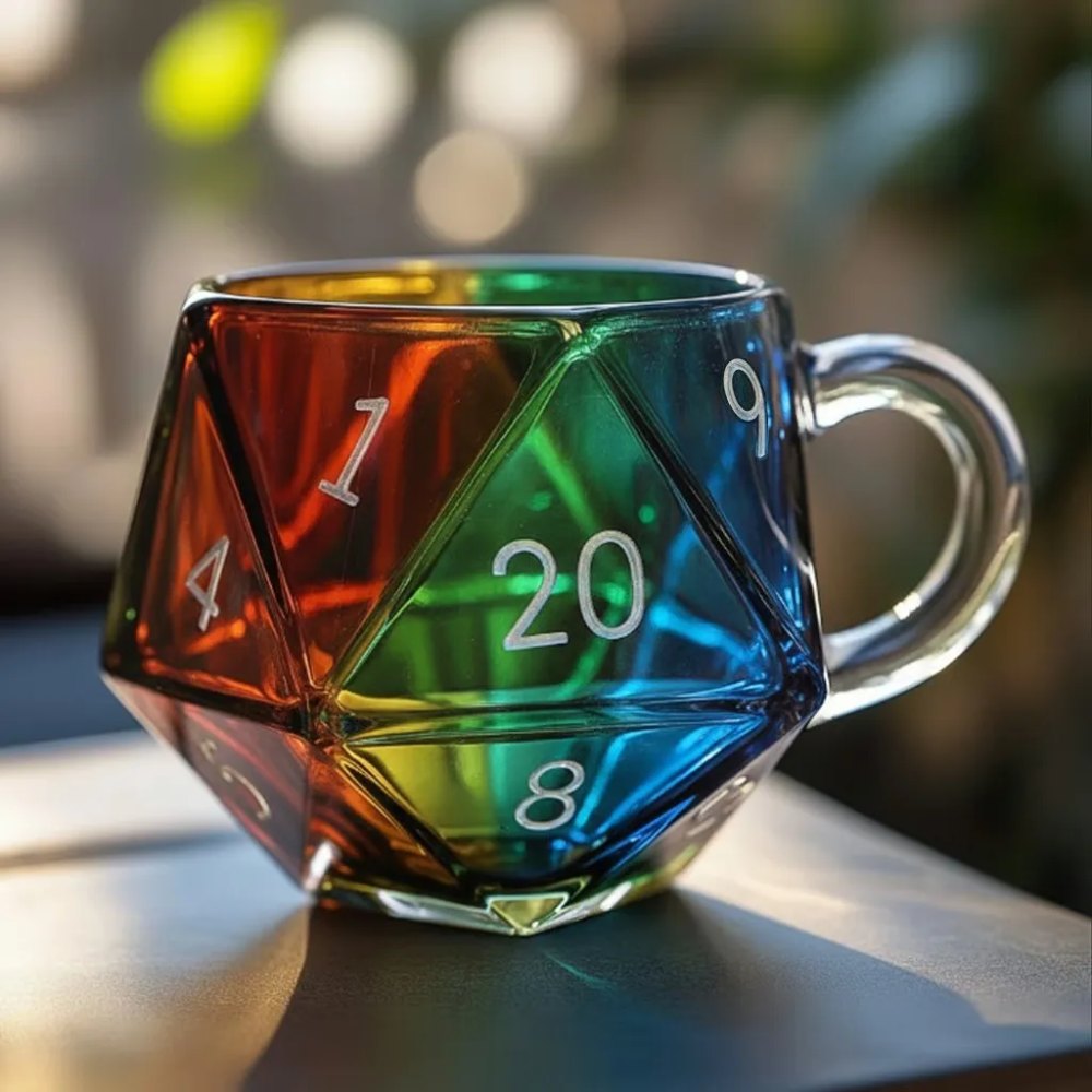 Rainbow Glass D20 Dice Cup
