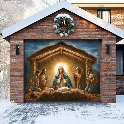 Nativity Scene Christmas Garage Door Covers D490