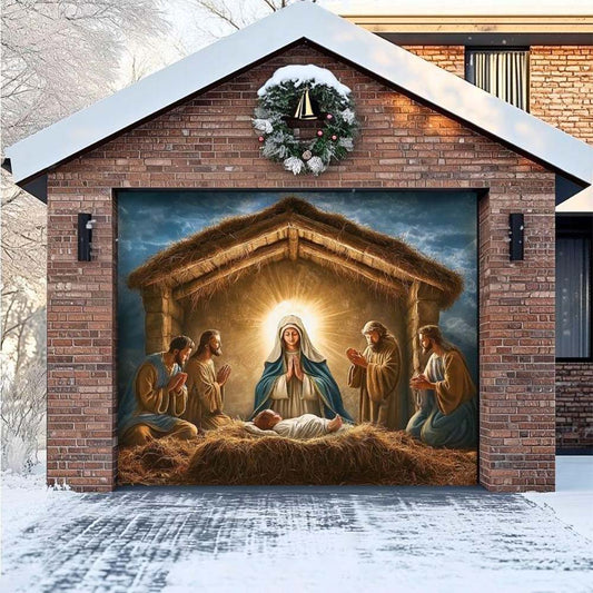 Nativity Scene Christmas Garage Door Covers D490
