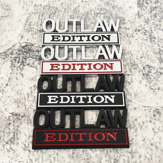 Outlaw Edition - Emblem Sticker Badge, Funny Decals for Car, Truck, SUV, Motorcycle - TE015