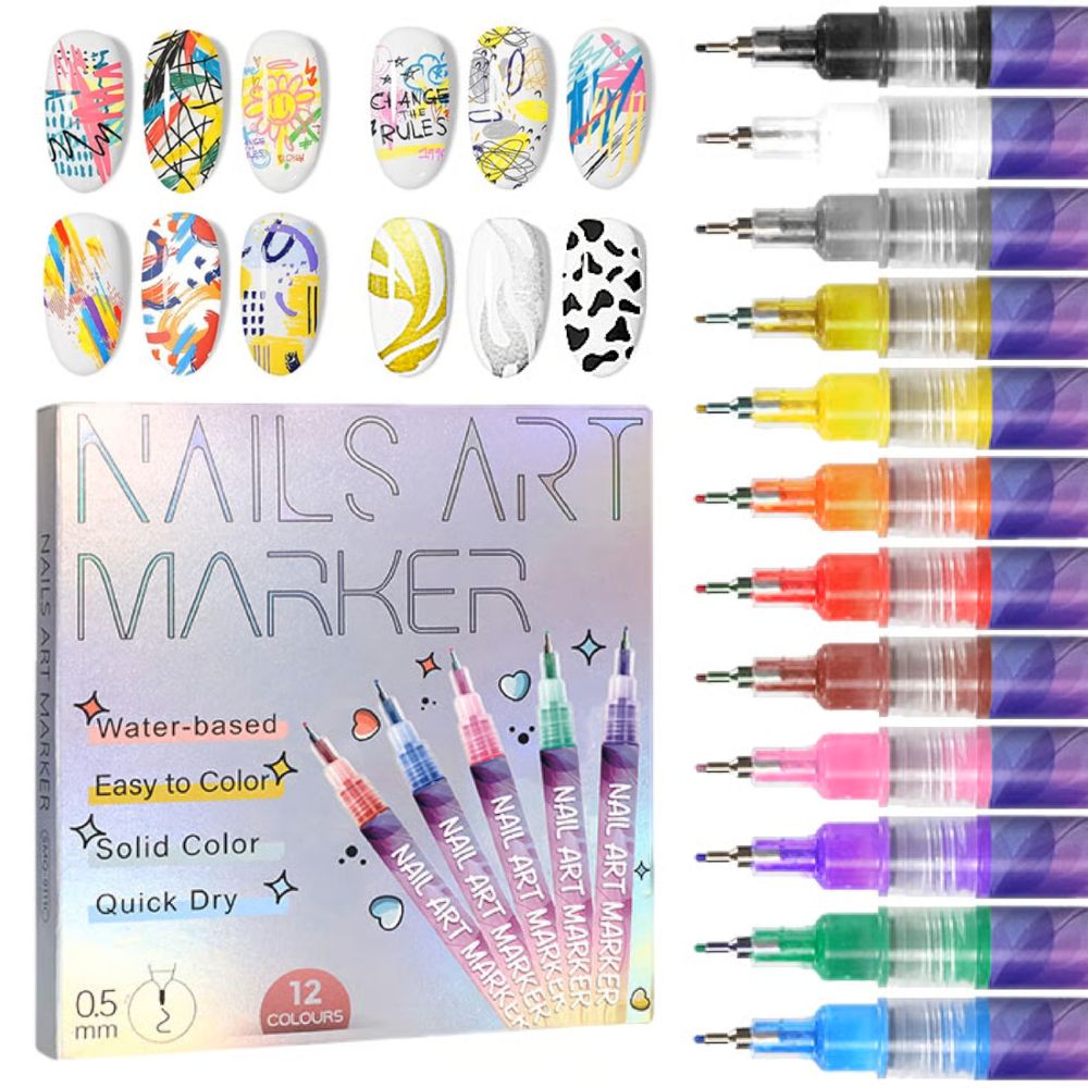 12 Colors Nail Art Pens Set