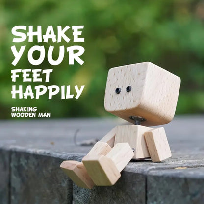 Charming Little Wooden Figure That Sways with 12PCS Magnetic Expressions