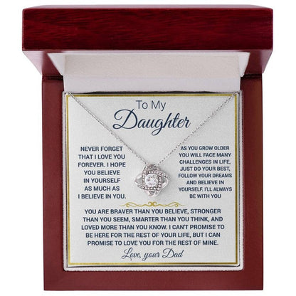 To My Daughter - Love Knot Necklace