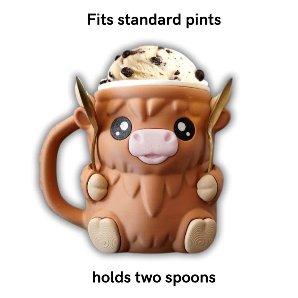 Highland Cow Ice Cream Mug Holder