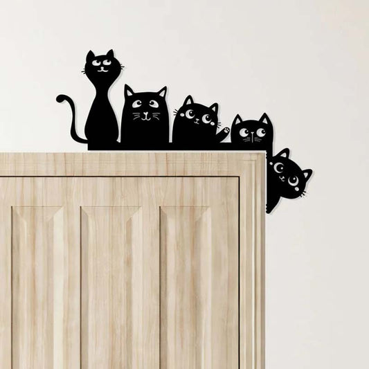 Curious Cat Metal Door Topper