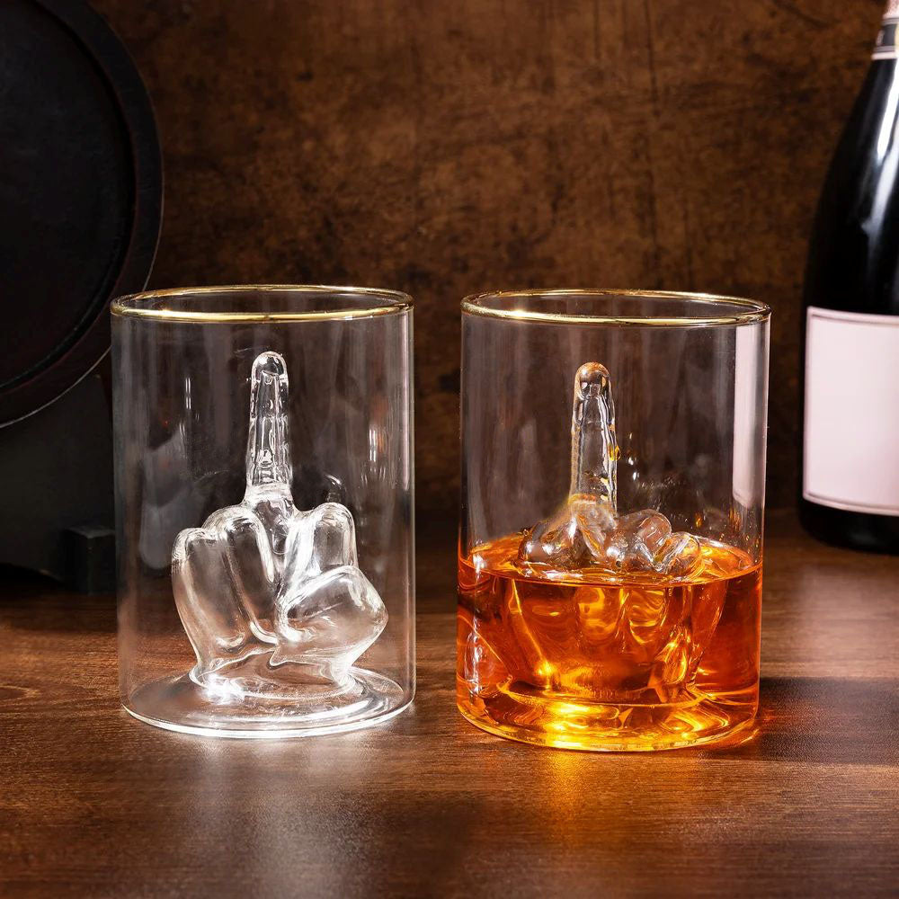 Cheers To Your Attitude - Funny Middle Finger 12.5 oz Whiskey Glass