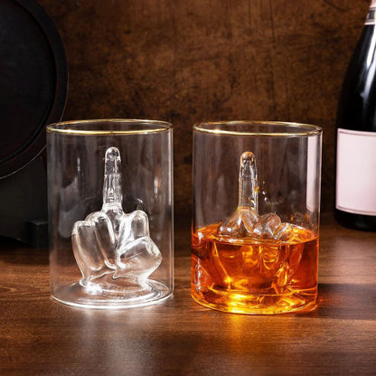 Cheers To Your Attitude - Funny Middle Finger 12.5 oz Whiskey Glass