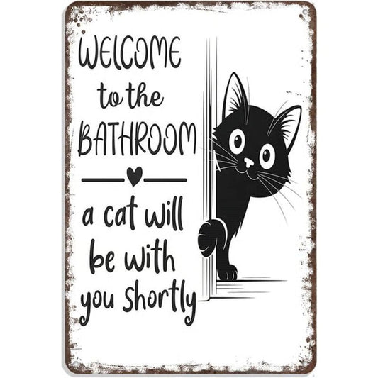 Vintage Black & White Humor Metal Sign - BW001
